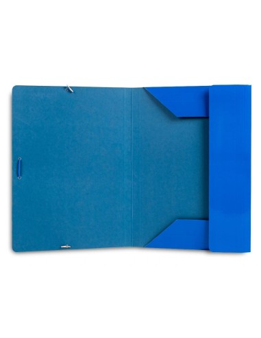 CI | Carpeta liderpapel gomas folio 3 solapas carton plastificado color azul