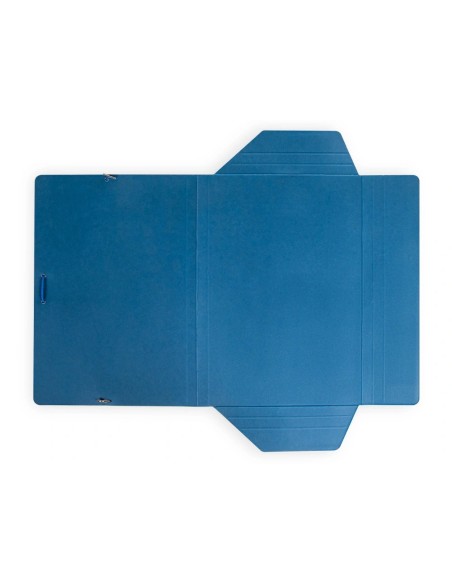 CI | Carpeta liderpapel gomas folio 3 solapas carton plastificado color azul
