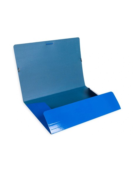 CI | Carpeta liderpapel gomas folio 3 solapas carton plastificado color azul