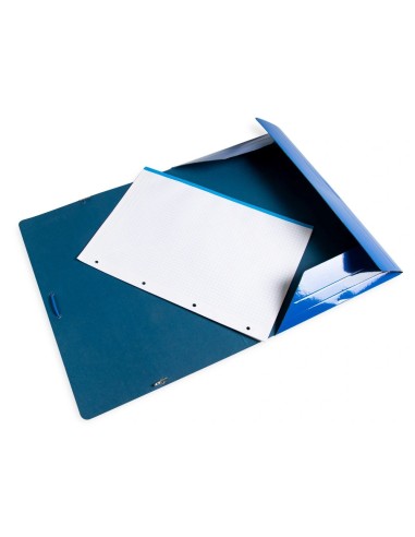 CI | Carpeta liderpapel gomas folio 3 solapas carton plastificado color azul