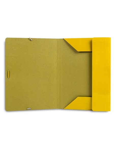 CI | Carpeta liderpapel gomas folio 3 solapas carton plastificado color amarillo