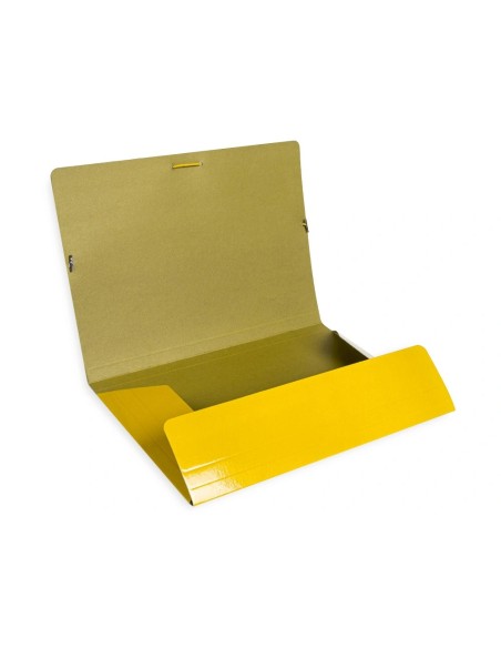 CI | Carpeta liderpapel gomas folio 3 solapas carton plastificado color amarillo