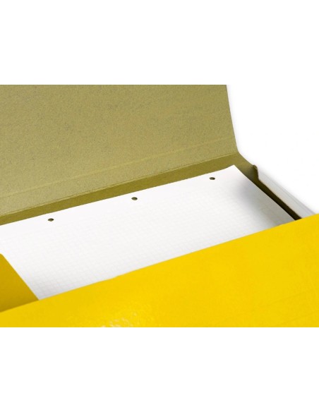 CI | Carpeta liderpapel gomas folio 3 solapas carton plastificado color amarillo