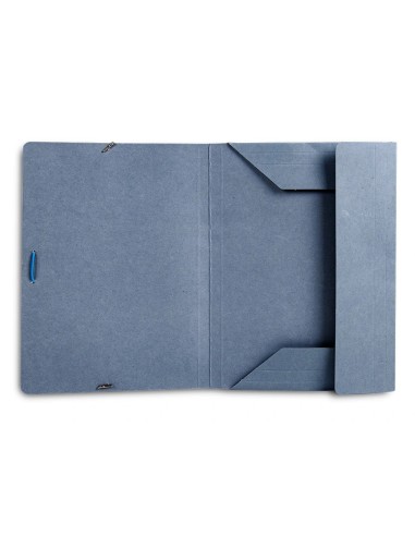 CI | Carpeta liderpapel gomas folio 3 solapas carton pintado azul 410 g/m2