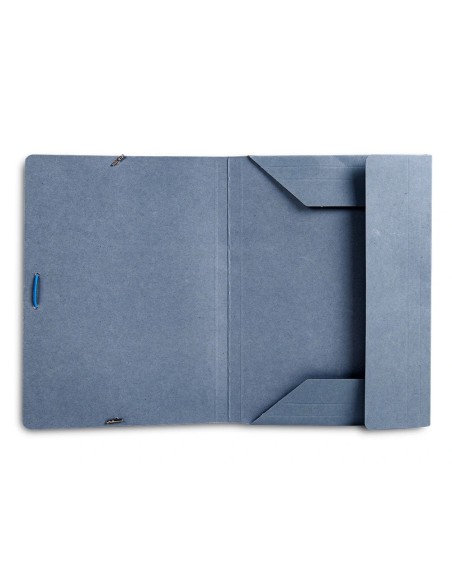 CI | Carpeta liderpapel gomas folio 3 solapas carton pintado azul 410 g/m2