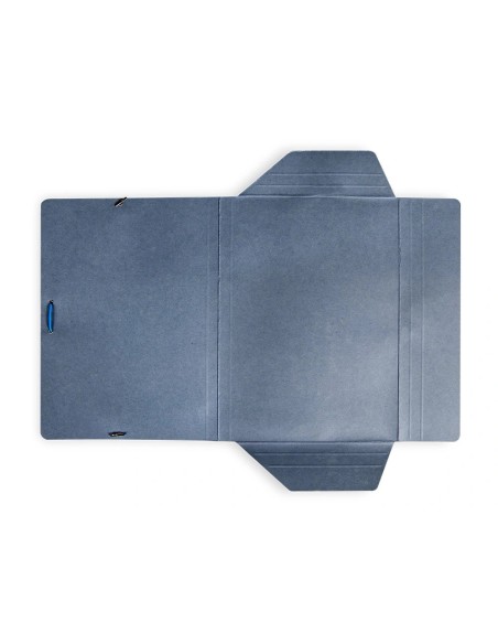 CI | Carpeta liderpapel gomas folio 3 solapas carton pintado azul 410 g/m2