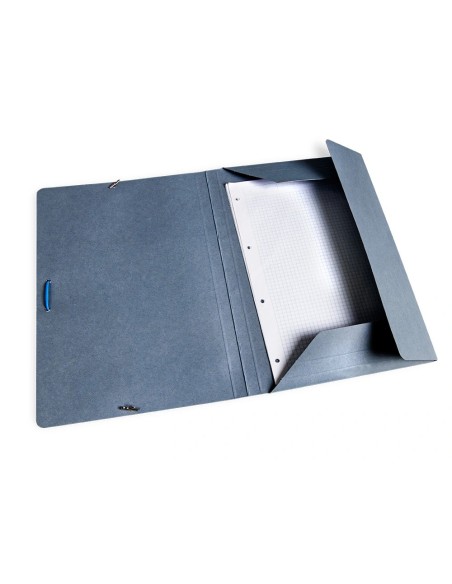 CI | Carpeta liderpapel gomas folio 3 solapas carton pintado azul 410 g/m2