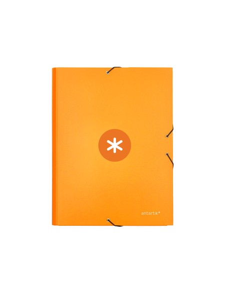 CI | Carpeta Liderpapel Antartik Gomas A4 3 Solapas Carton Forrado Color Mostaza