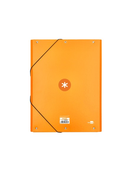 CI | Carpeta Liderpapel Antartik Gomas A4 3 Solapas Carton Forrado Color Mostaza