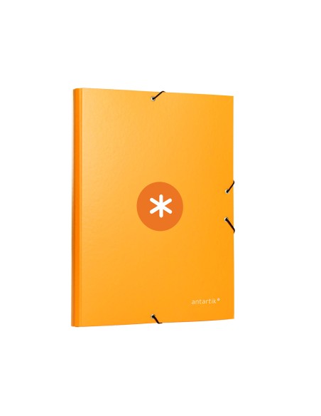 CI | Carpeta Liderpapel Antartik Gomas A4 3 Solapas Carton Forrado Color Mostaza