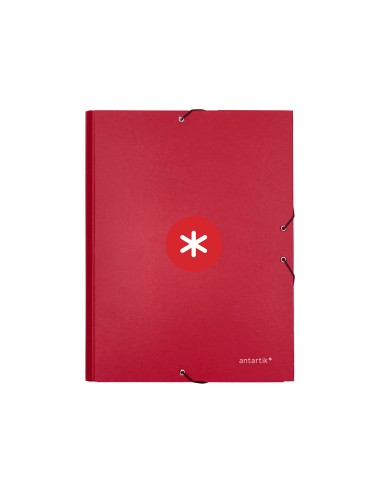 CI | Carpeta Liderpapel Antartik Gomas A4 3 Solapas Carton Forrado Color Frambuesa
