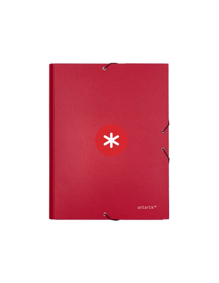 CI | Carpeta Liderpapel Antartik Gomas A4 3 Solapas Carton Forrado Color Frambuesa
