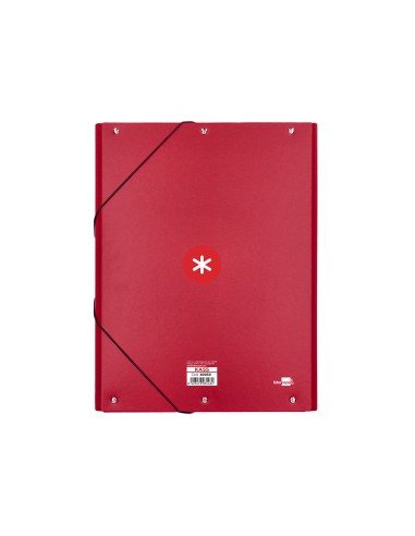 CI | Carpeta Liderpapel Antartik Gomas A4 3 Solapas Carton Forrado Color Frambuesa