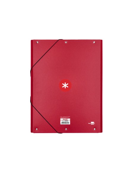 CI | Carpeta Liderpapel Antartik Gomas A4 3 Solapas Carton Forrado Color Frambuesa