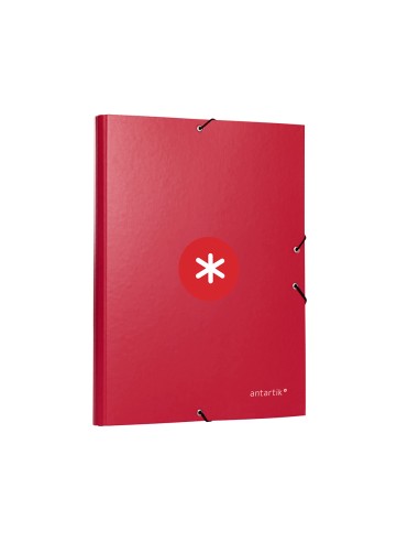 CI | Carpeta Liderpapel Antartik Gomas A4 3 Solapas Carton Forrado Color Frambuesa