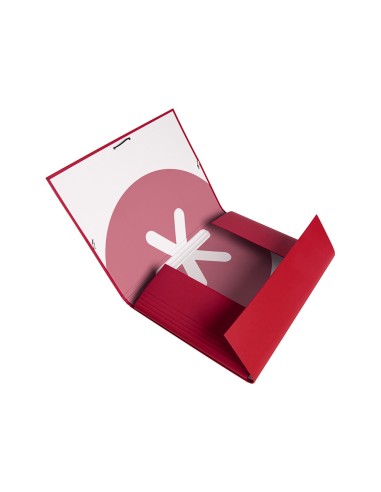 CI | Carpeta Liderpapel Antartik Gomas A4 3 Solapas Carton Forrado Color Frambuesa
