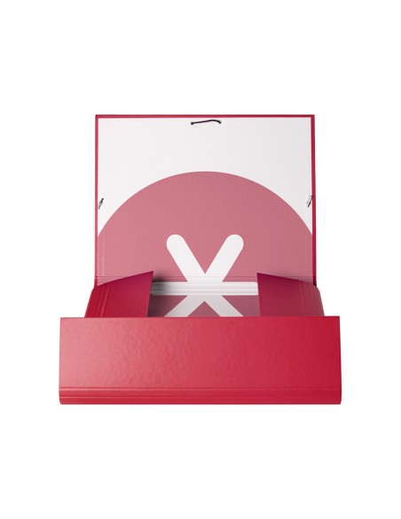 CI | Carpeta Liderpapel Antartik Gomas A4 3 Solapas Carton Forrado Color Frambuesa