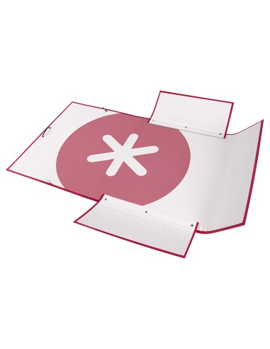 CI | Carpeta Liderpapel Antartik Gomas A4 3 Solapas Carton Forrado Color Frambuesa