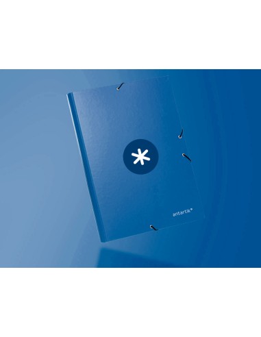 CI | Carpeta Liderpapel Antartik Gomas A4 3 Solapas Carton Forrado Azul Oscuro