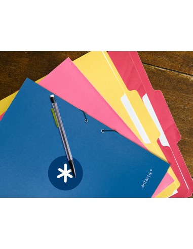 CI | Carpeta Liderpapel Antartik Gomas A4 3 Solapas Carton Forrado Azul Oscuro