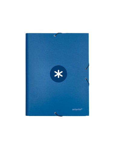 CI | Carpeta Liderpapel Antartik Gomas A4 3 Solapas Carton Forrado Azul Oscuro
