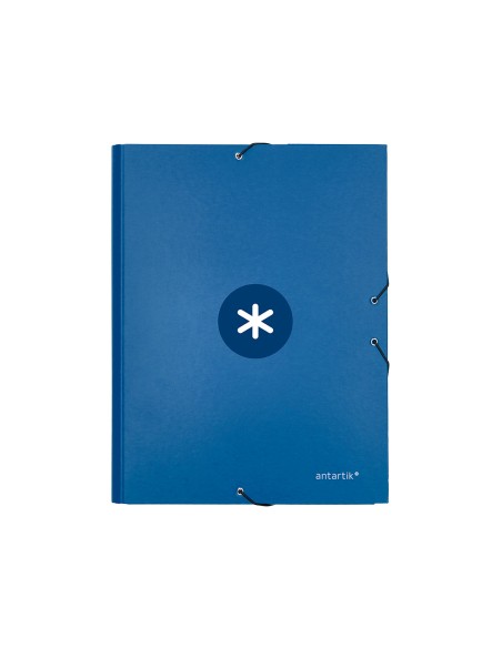 CI | Carpeta Liderpapel Antartik Gomas A4 3 Solapas Carton Forrado Azul Oscuro