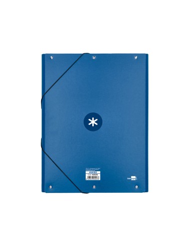 CI | Carpeta Liderpapel Antartik Gomas A4 3 Solapas Carton Forrado Azul Oscuro
