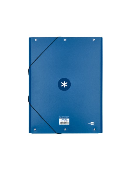 CI | Carpeta Liderpapel Antartik Gomas A4 3 Solapas Carton Forrado Azul Oscuro