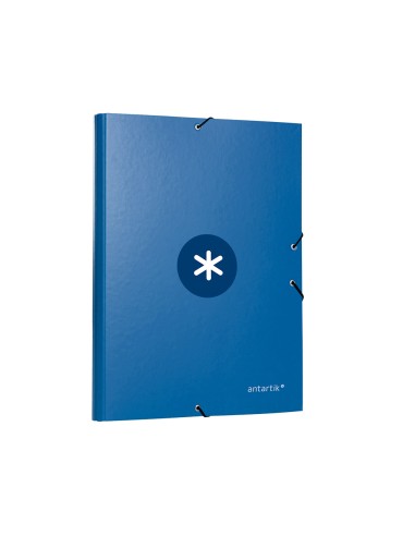 CI | Carpeta Liderpapel Antartik Gomas A4 3 Solapas Carton Forrado Azul Oscuro