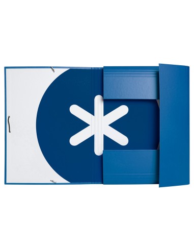 CI | Carpeta Liderpapel Antartik Gomas A4 3 Solapas Carton Forrado Azul Oscuro