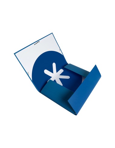 CI | Carpeta Liderpapel Antartik Gomas A4 3 Solapas Carton Forrado Azul Oscuro