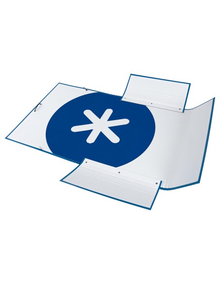 CI | Carpeta Liderpapel Antartik Gomas A4 3 Solapas Carton Forrado Azul Oscuro