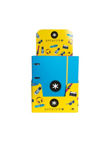 CI | Carpeta con recambio y solapa liderpapel antartik a4 cuadro 5mm forrada 4 anillas redondas 40mm colores surtidos