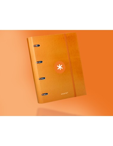 CI | Carpeta Con Recambio Y Solapa Liderpapel Antartik A4 Cuadro 5 Mm Forrada 4 Anillas Redondas 40Mm Color Mostaza