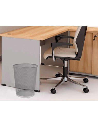 CI | Papelera metalica q-connect pr-p plata -rejilla -265x285mm