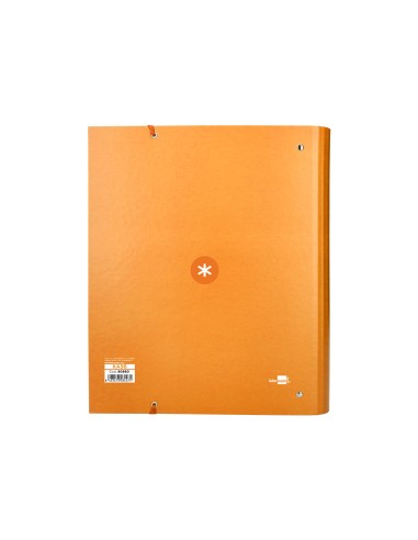 CI | Carpeta Con Recambio Y Solapa Liderpapel Antartik A4 Cuadro 5 Mm Forrada 4 Anillas Redondas 40Mm Color Mostaza