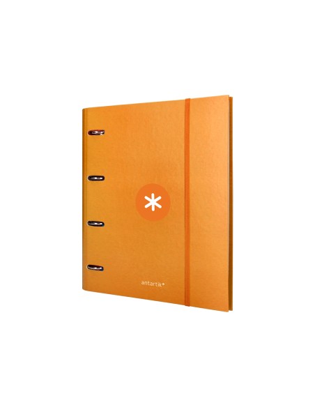 CI | Carpeta Con Recambio Y Solapa Liderpapel Antartik A4 Cuadro 5 Mm Forrada 4 Anillas Redondas 40Mm Color Mostaza