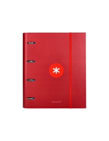 CI | Carpeta Con Recambio Y Solapa Liderpapel Antartik A4 Cuadro 5 Mm Forrada 4 Anillas Redondas 40Mm Color Frambuesa