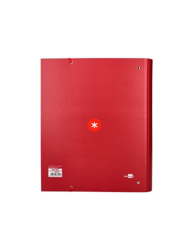 CI | Carpeta Con Recambio Y Solapa Liderpapel Antartik A4 Cuadro 5 Mm Forrada 4 Anillas Redondas 40Mm Color Frambuesa