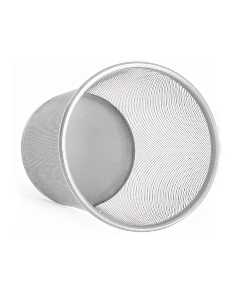 CI | Papelera metalica q-connect pr-p plata -rejilla -265x285mm