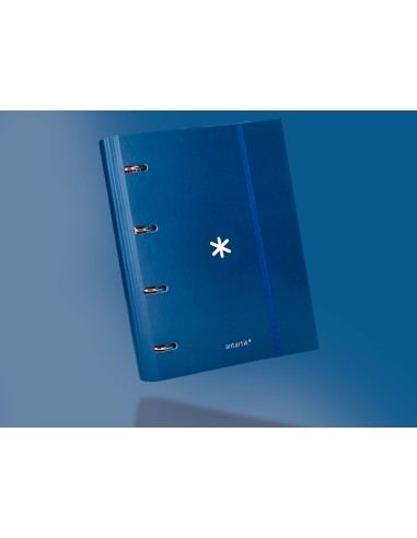 CI | Carpeta Con Recambio Y Solapa Liderpapel Antartik A4 Cuadro 5 Mm Forrada 4 Anillas Redondas 40Mm Color Azul