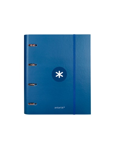 CI | Carpeta Con Recambio Y Solapa Liderpapel Antartik A4 Cuadro 5 Mm Forrada 4 Anillas Redondas 40Mm Color Azul