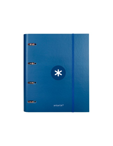 CI | Carpeta Con Recambio Y Solapa Liderpapel Antartik A4 Cuadro 5 Mm Forrada 4 Anillas Redondas 40Mm Color Azul
