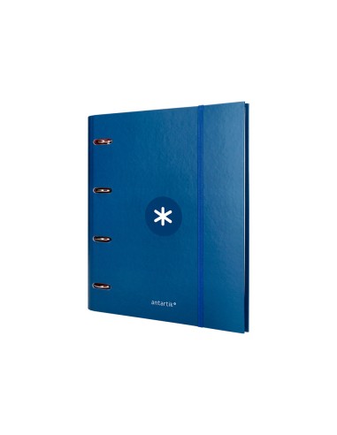 CI | Carpeta Con Recambio Y Solapa Liderpapel Antartik A4 Cuadro 5 Mm Forrada 4 Anillas Redondas 40Mm Color Azul