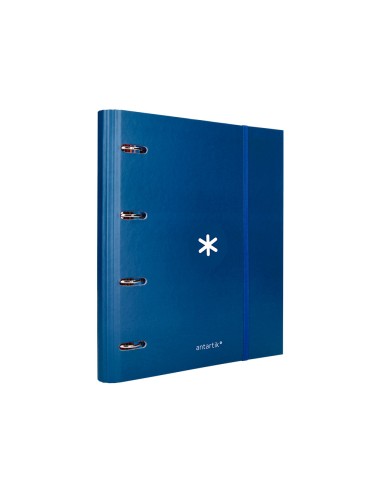CI | Carpeta Con Recambio Y Solapa Liderpapel Antartik A4 Cuadro 5 Mm Forrada 4 Anillas Redondas 40Mm Color Azul