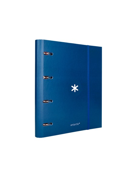 CI | Carpeta Con Recambio Y Solapa Liderpapel Antartik A4 Cuadro 5 Mm Forrada 4 Anillas Redondas 40Mm Color Azul