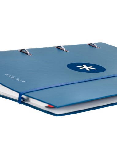 CI | Carpeta Con Recambio Y Solapa Liderpapel Antartik A4 Cuadro 5 Mm Forrada 4 Anillas Redondas 40Mm Color Azul