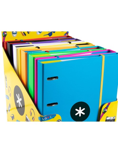 CI | Carpeta con recambio liderpapel antartik a4 cuadro 5 mm forrada 4 anillas 25mm colores surtidos