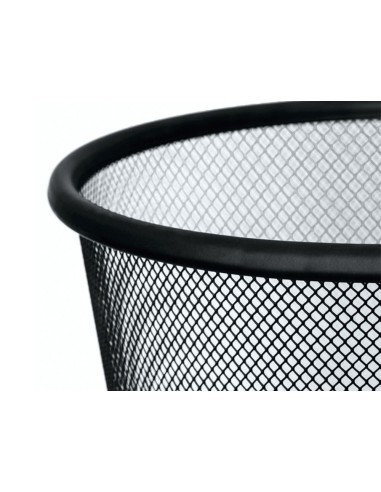 CI | Papelera metalica q-connect negra rejilla 295x345mm