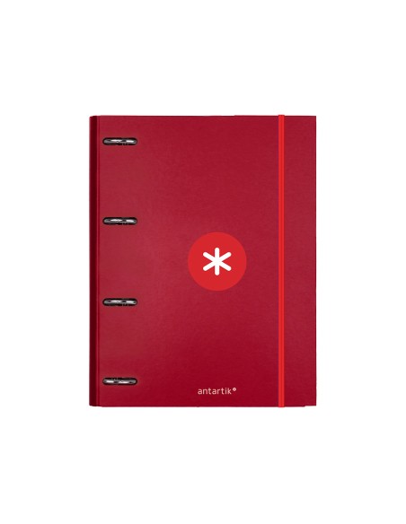 CI | Carpeta Con Recambio Liderpapel Antartik A4 Cuadro 5Mm Forrada 4 Anillas Redondas 25Mm Color Frambuesa